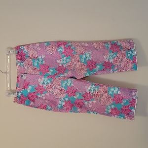 LILLY PULITZER Cropped Blue Pink White Flowe Print Pants Size 2